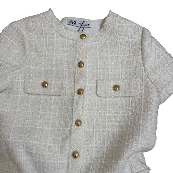 Zara White Tweed Mini Dress - Picture 5 of 5